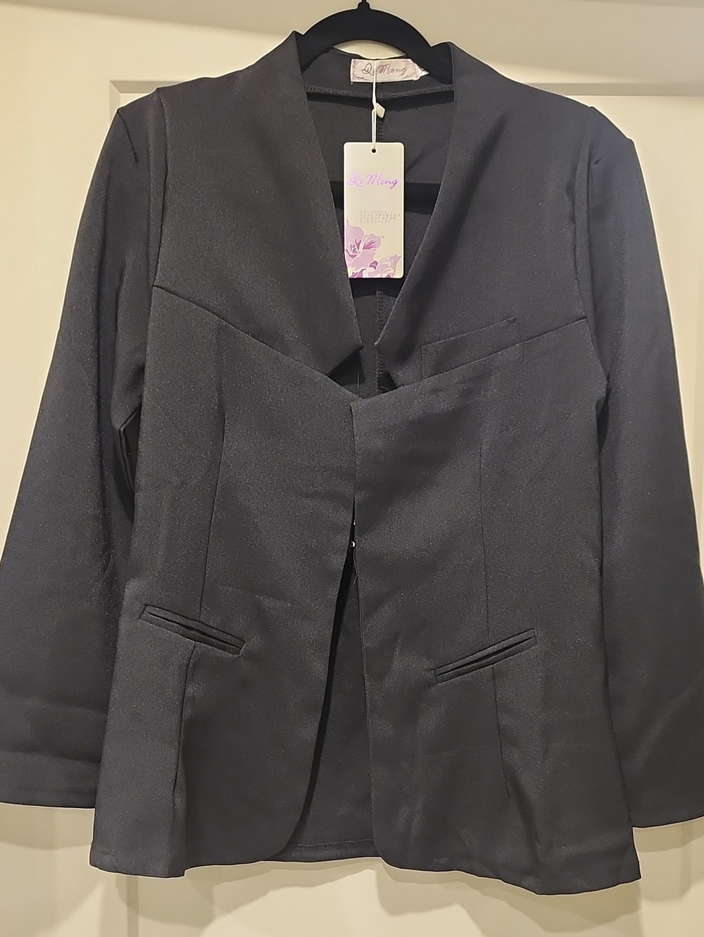 Black Women's Tailored Open Blazer